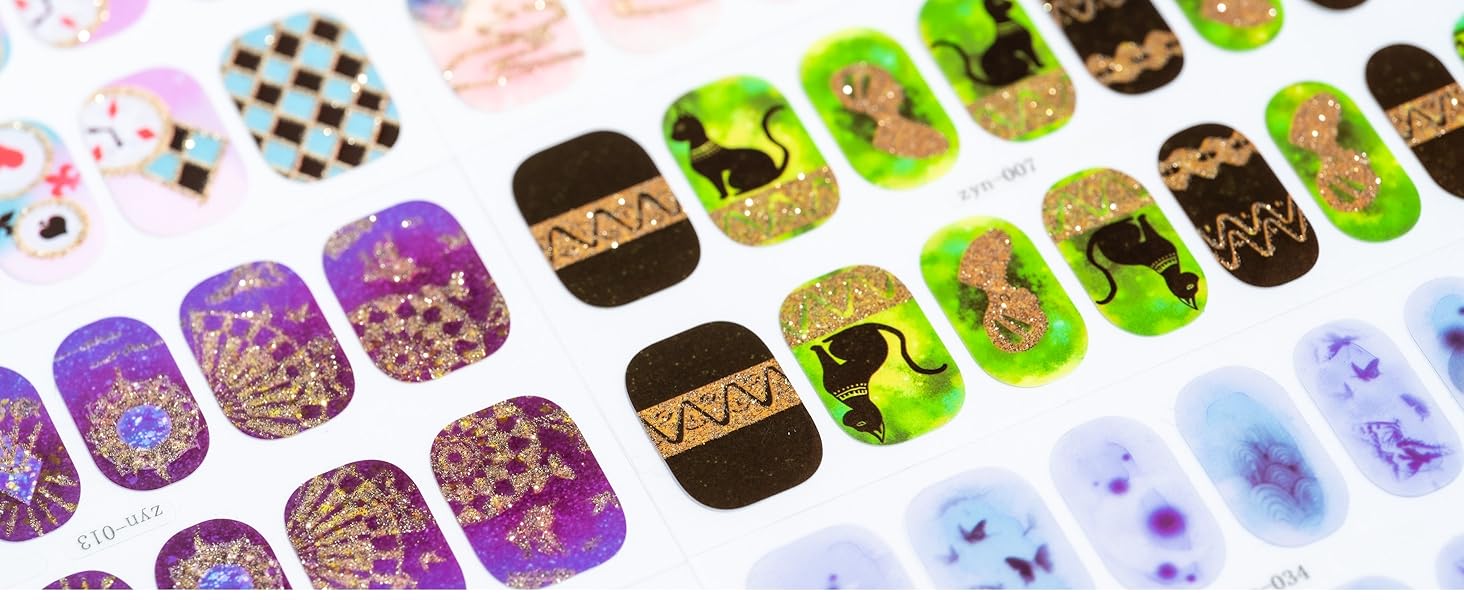 Sun&Beam Nails Full Nail Wraps Art Stickers Nail Polish