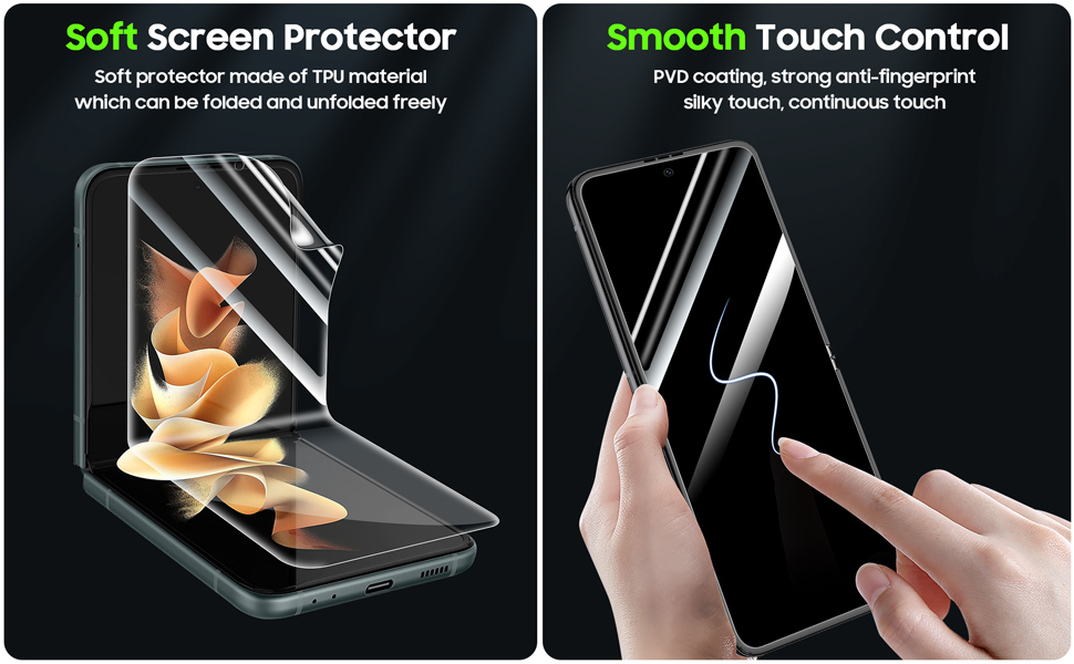 Vizvera【2 PCS Samsung Galaxy Z Flip 3 Screen Protector+2 PCS Flip 3