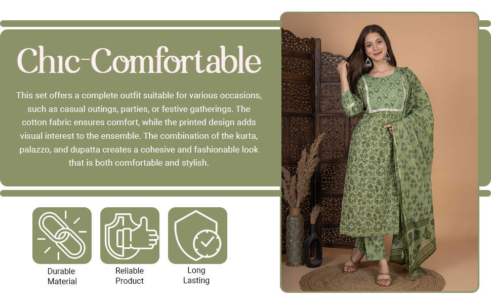 SPN-JGSP Kurta With Palazzo & Dupatta Set