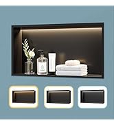 Neohomee Matte Black LED Shower Niche,24