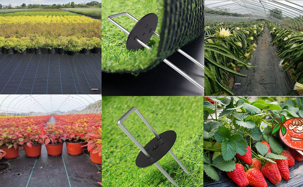 MySit 50 Pack Vapor Barrier Stakes with Landscape Staples