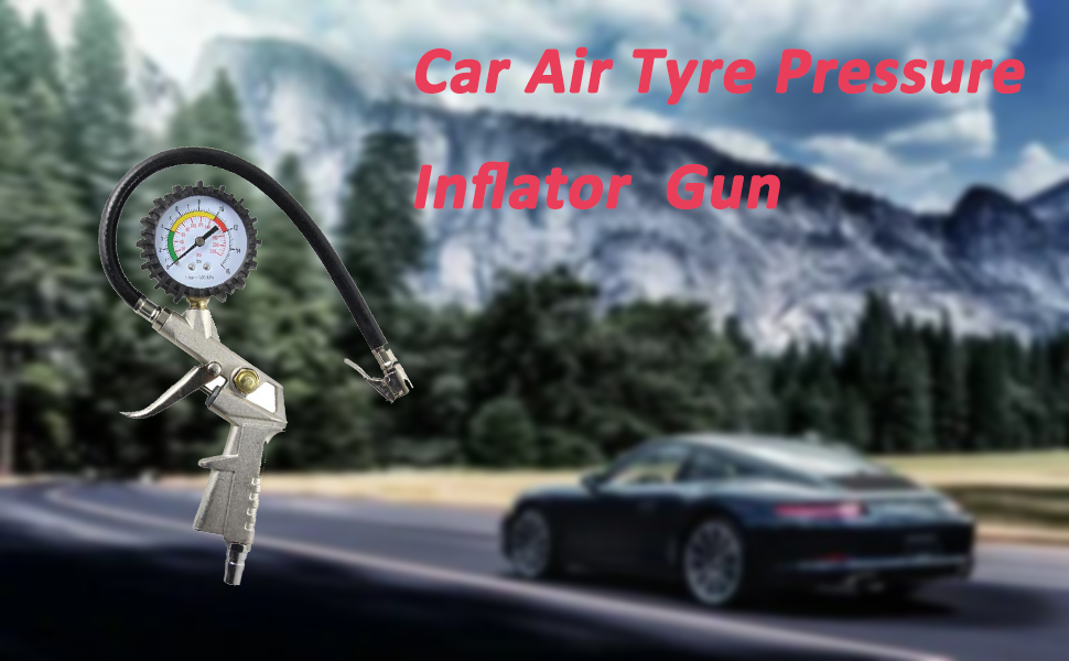 Bohaner Car Air Tyre Pressure Inflator Gun Gauge Meter 220PSI 16 BAR