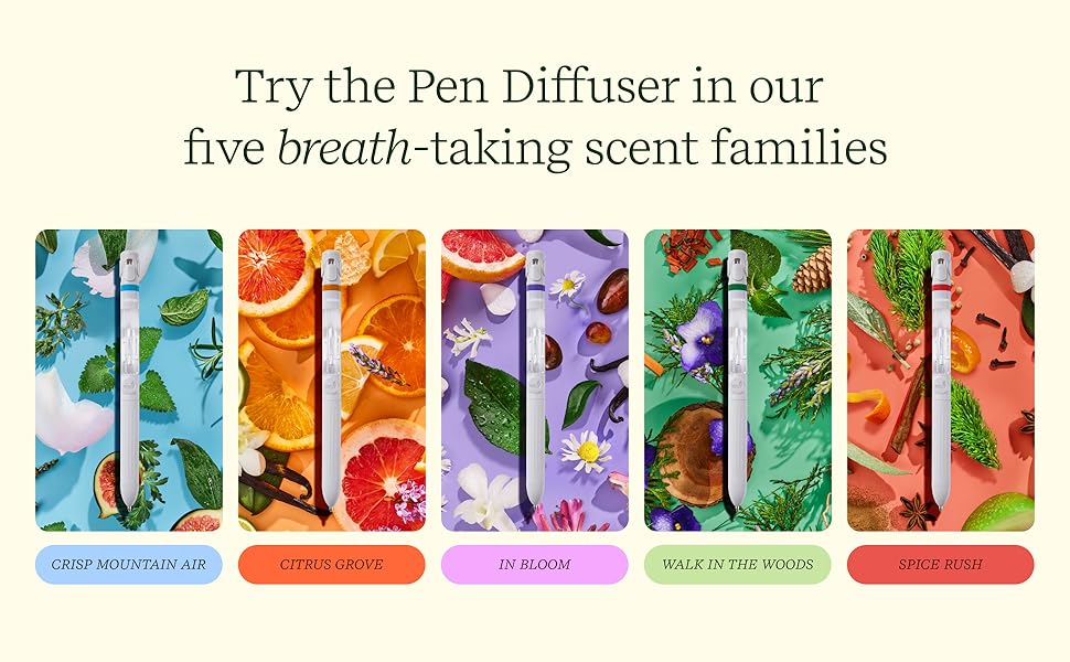 images of pen diffusers with different scents