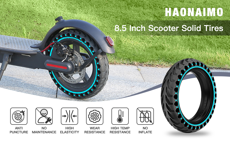 Solid Reifen Scooter Feststoff Reifen 100 Kg 600 G 8.5x2.0 Gummi Schwarz