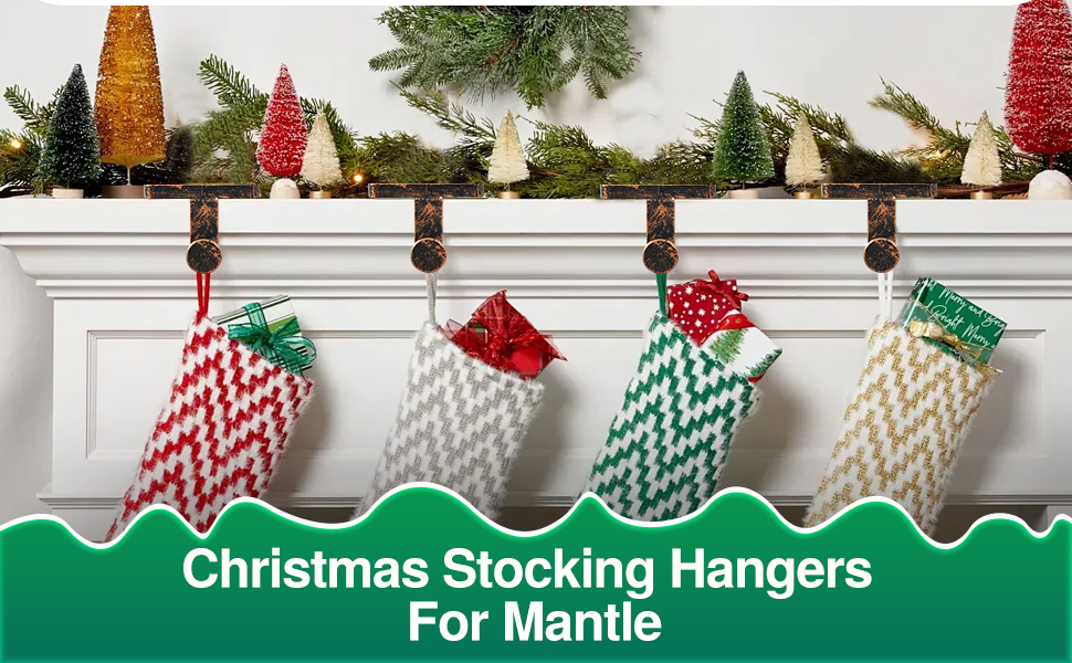 Loncaster Christmas Stocking Holders for Mantle,Weighted