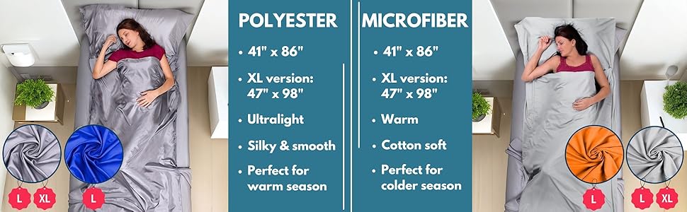 Cold weather sleeping bag liner versus hot weather liner