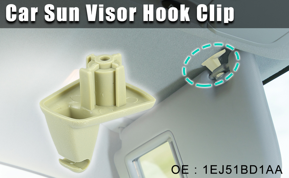 X AUTOHAUX Beige Car Plastic Sun Visor Hook Clip Bracket