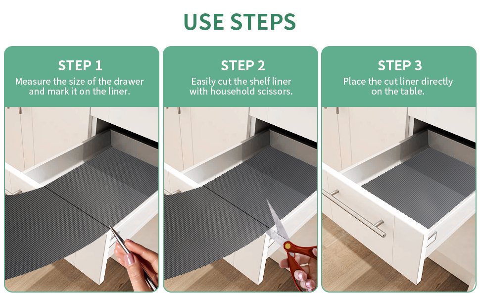 Origuuds Drawer Liners, NonAdhesive Cupboard Liner, Waterproof Anti