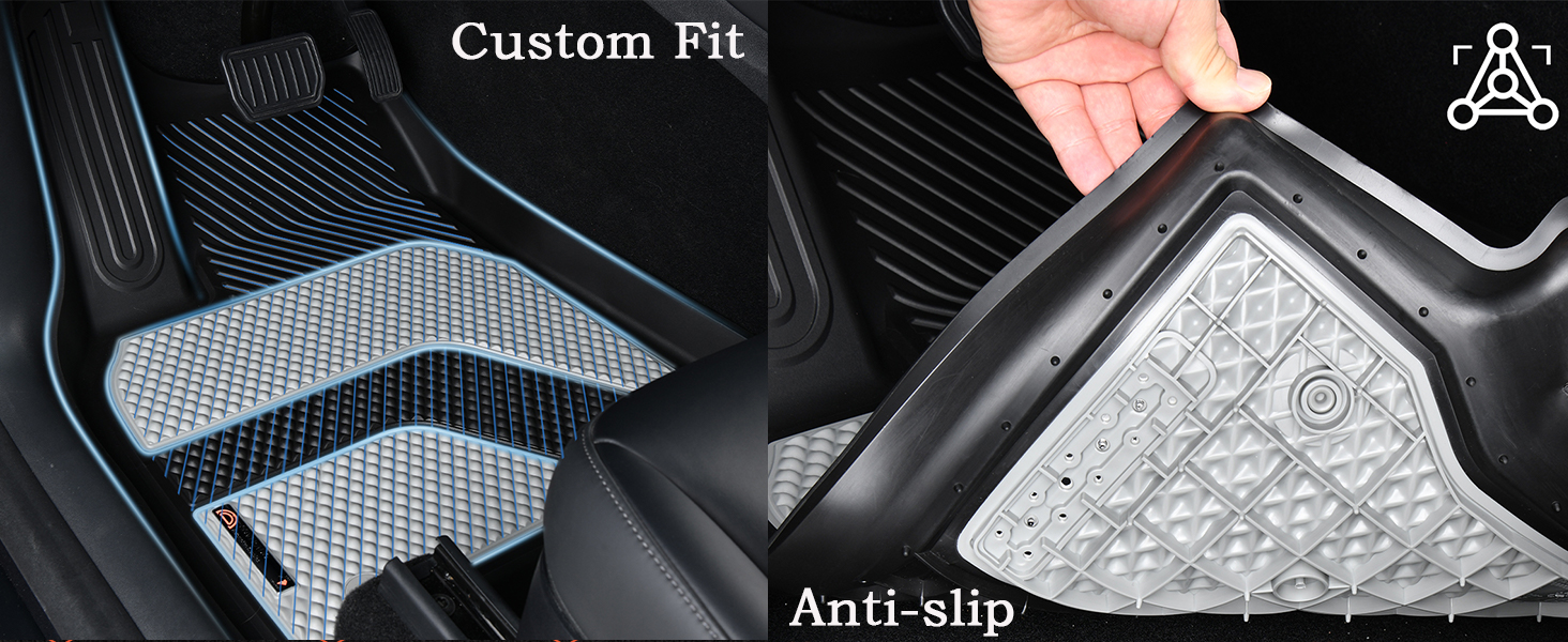 Coverado Floor Mats for Tesla Model Y, 5Seat 2024 2023