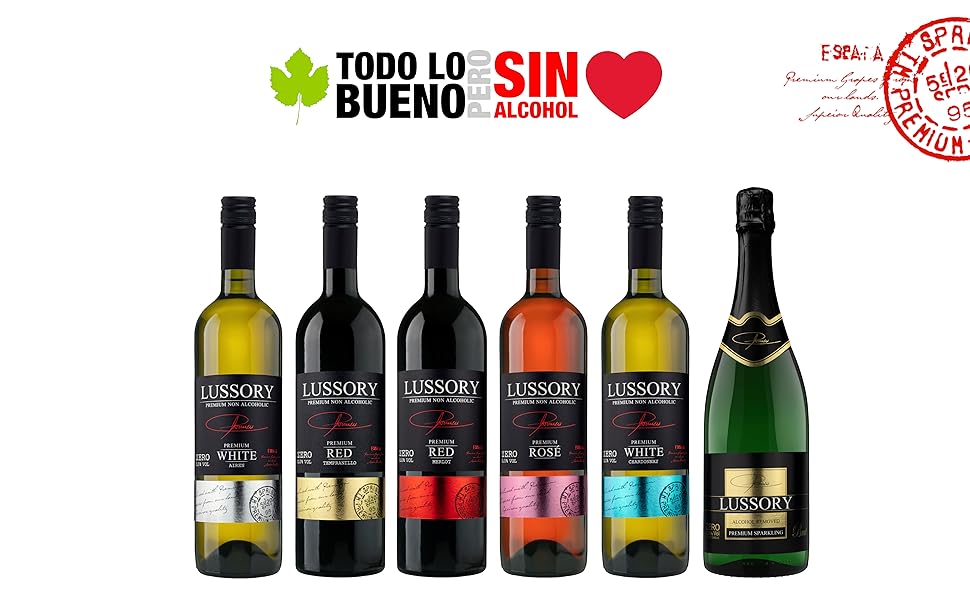 lussory vino sin alcohol, vino, desalcoholizado, espumoso sin alcohol