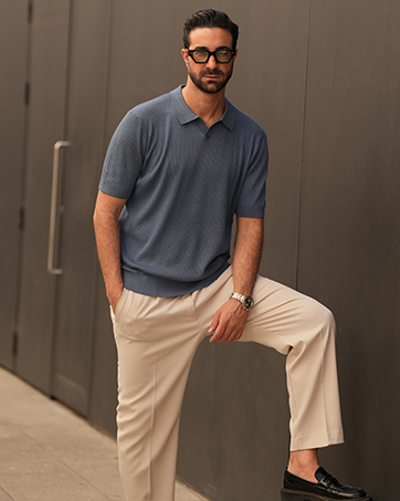 men's v neck knit polo shirtknit polo shirt
