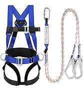 TT TRSMIMA Safety Harness Fall Protection Kit: Full Body Roofing harnesses with Shock Absorbing L...