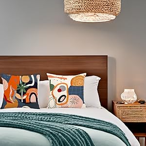 Modern Abstract Pillow Covers Leaf Mid Century Outdoor Pillow Covers 18x18 for Bed