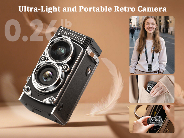 Amazon.com : CHUZHAO Digital Camera Retro, Portable TLR