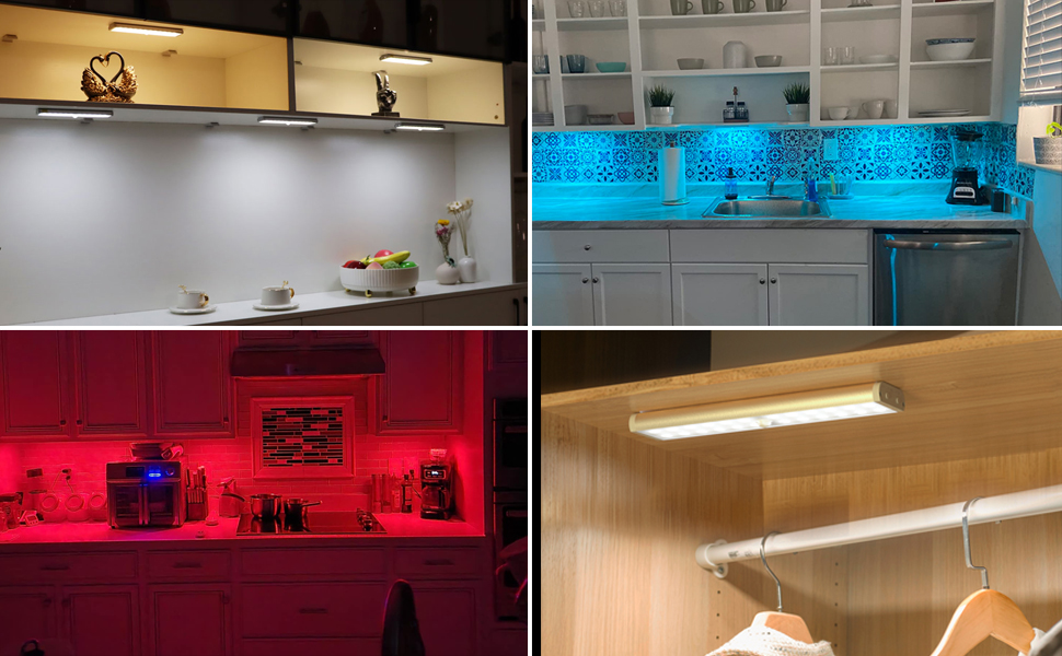 58LED Under Kitchen Lights Wireless, RGB Motion Sensor Lights
