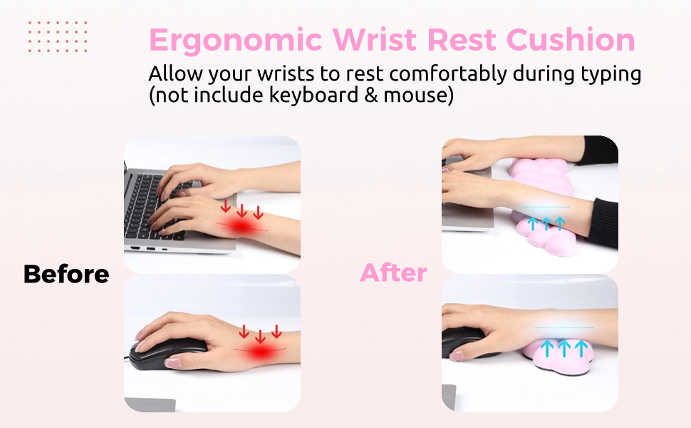 Cloud Keyboard Wrist Rest,Cloud Mouse Pad with Cup Coaster