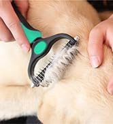 Candure Hundebürste Langhaar und Katzenbürste Langhaar Doppelt Seitlich 9+17 Edelstahl Hundebürst...