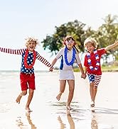 Fovths 24 Pieces Patriotic Leis Red White and Blue Flower Leis, 4th of July Garlands Necklaces Bu...