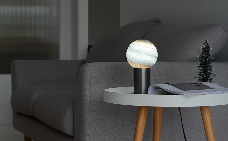WEILAILUX Small Moon Lamp, Galaxy Lamp, Glass Globe Table Lamp, LED
