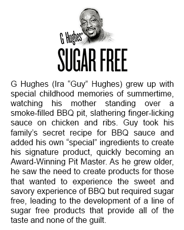G hughes Sugar Free Award Winning Pit Master finger licking BBQ sauce barbecue