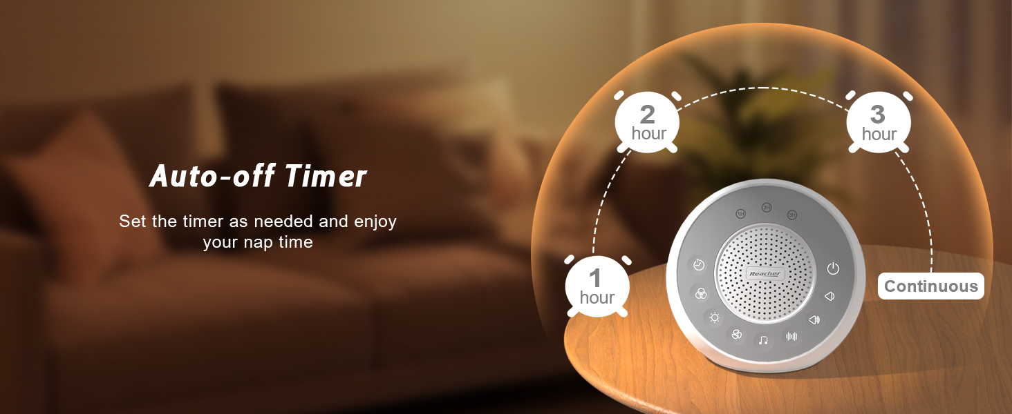 Set a option timer to turn off automatically in 1,2 or 3 hours.
