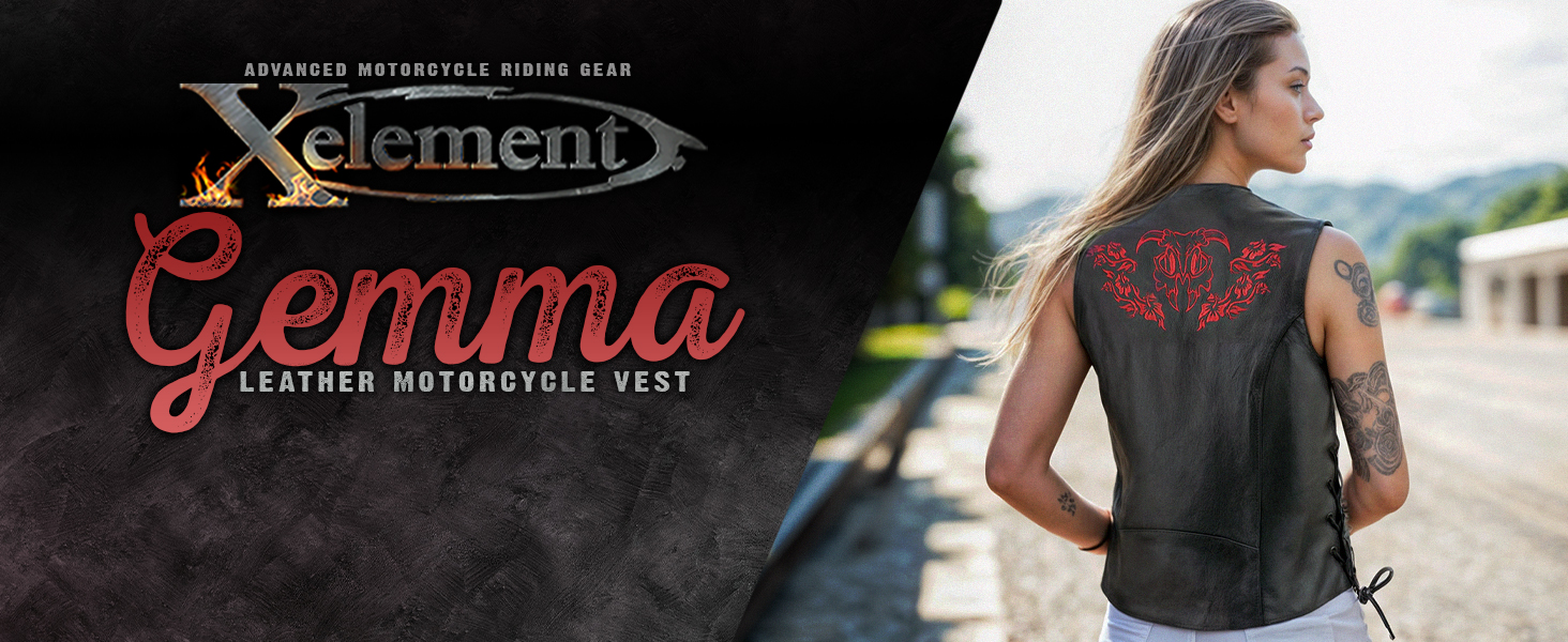 ladies woman womens leather biker motorcycle gear vest sleeveless top mom sister wife mother