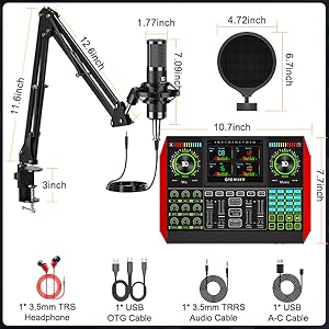 soundboard for pc audio mixer for pc live sound card with dj mixer effects & voice changer