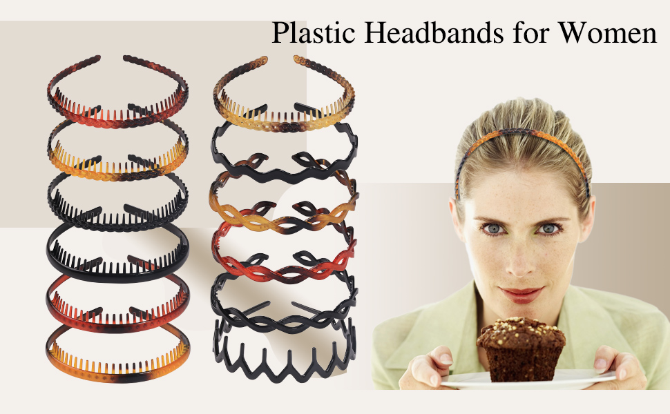 Plastic head bands for women thin