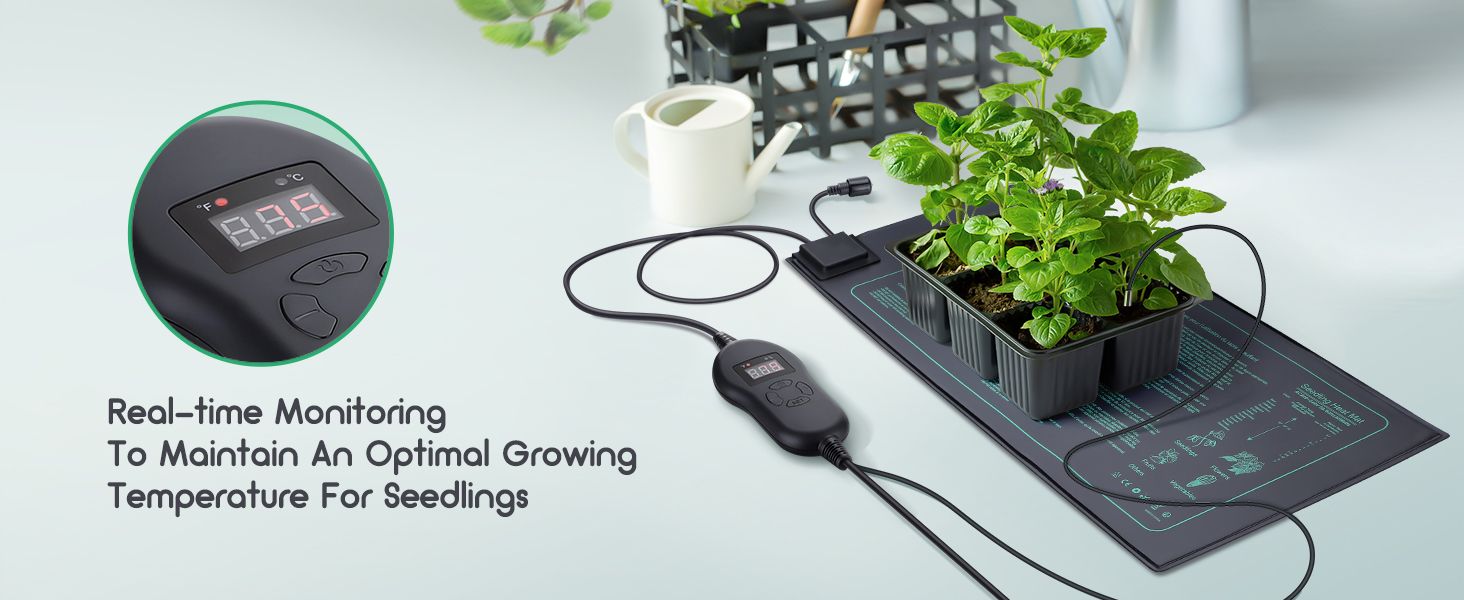 LUXBIRD 2 Pack Seedling Heat Mats with Digital Thermostat