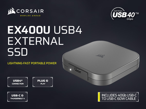EX400U, USB4, EXTERNAL, SSD, CABLE INCLUDED