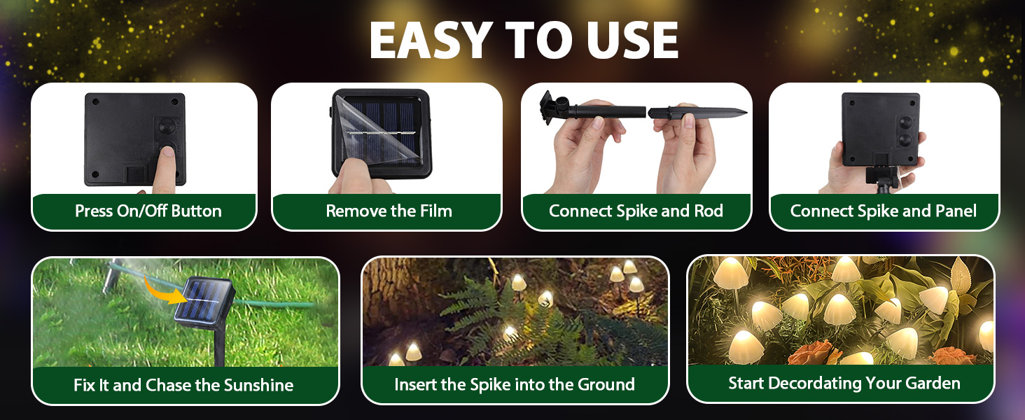 Mushroom solar lights