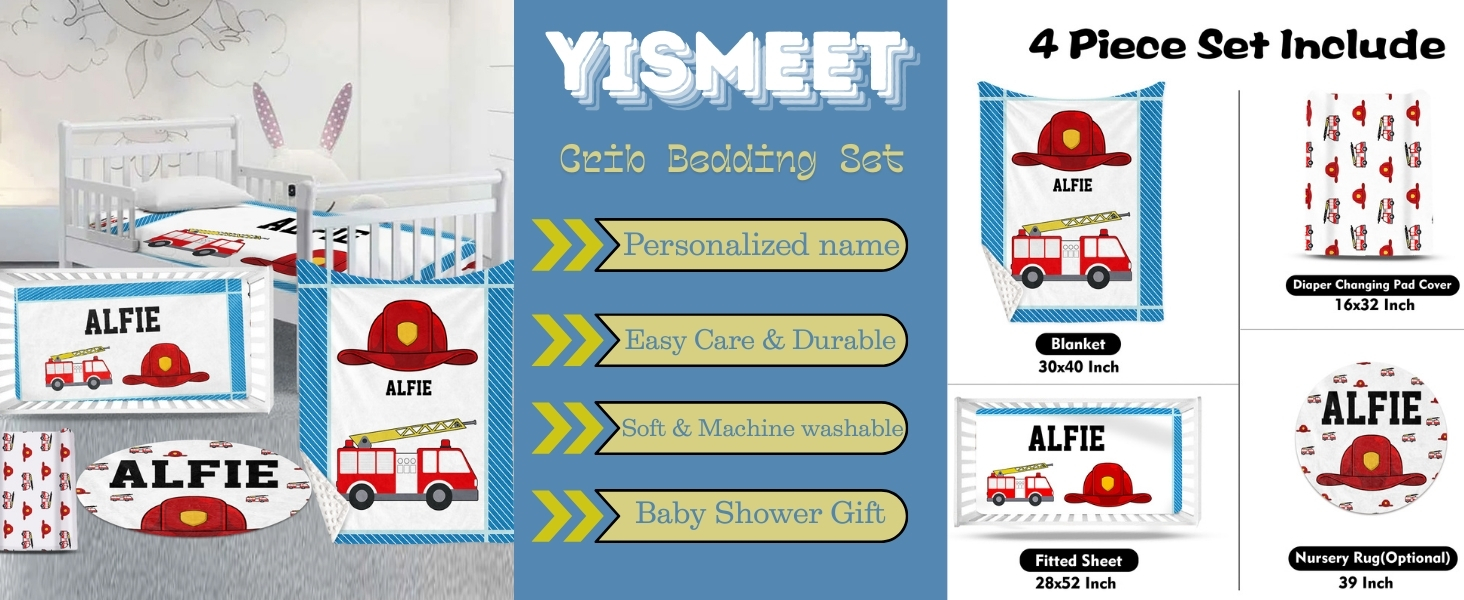 Custom Baby Crib Bedding Set 4 Piece Nursery Crib Set