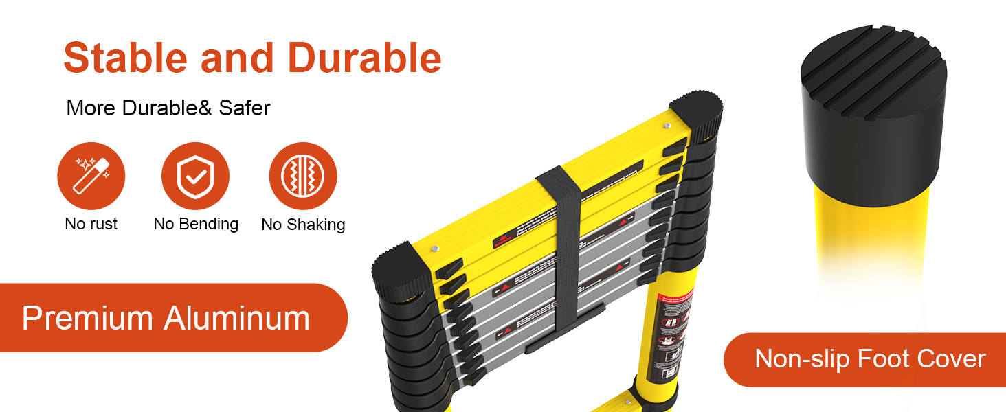 12.5ft Aluminum Extension Folding Telescopic Ladder