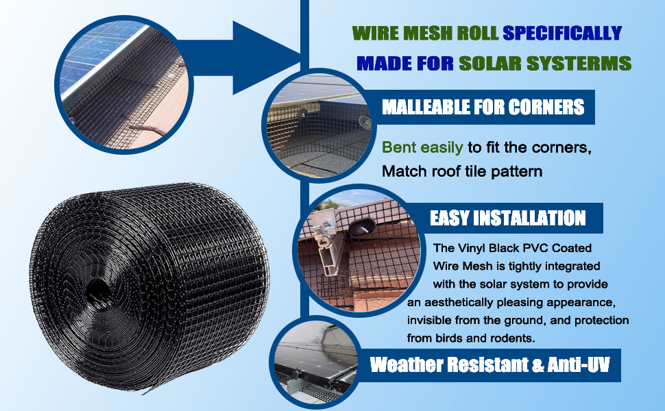 Rocicmhy Hardware Cloth 1/2inch 8x100 Squirrel Guard Wire Mesh,Solar