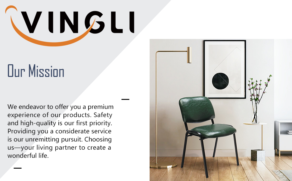 VINGLI Dark Green Waiting Room Chairs, 10Pack PU Church Chairs Conference Room