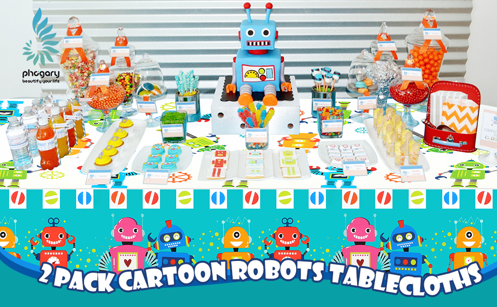 Cartoon Robots Table Cloth