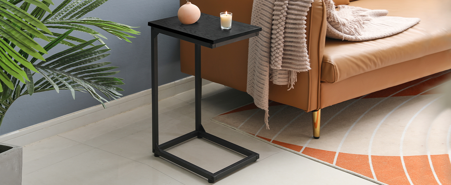 AMHANCIBLE C Shaped End Table,Nightstands Set of 2, Night