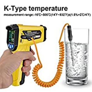 Infrarot Thermometer Laser MESTEK Temperaturmessgerät mit K-Sonde IR ...