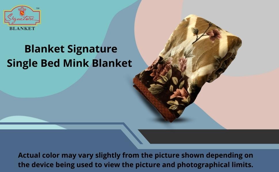 Buy Signature Blanket Single Bed Mink Blanket Single Ply for Extreme