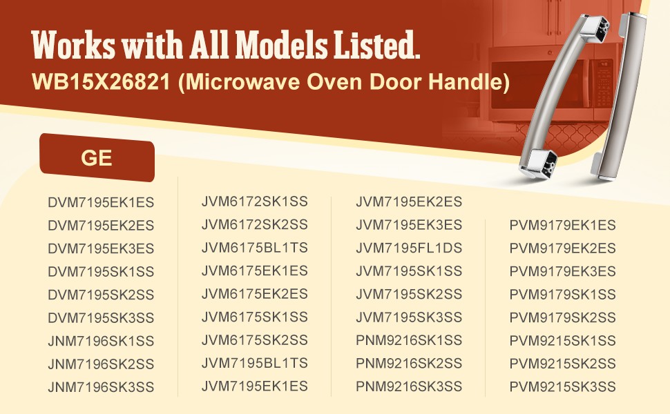 WB15X26821 Door Handle Replacement (Stainless) Compatible