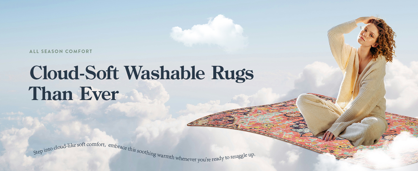 washable bathroom bedroom kitchen boho rug