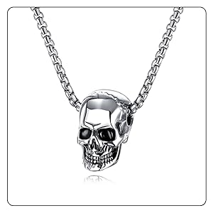 Amazon.com: Fusamk Punk Rapper Stainless Steel Skull Head