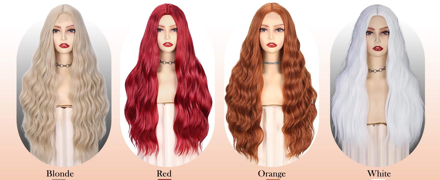 Long Curly Mermaid Red wig