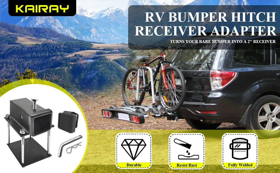 KAIRAY Bolton RV Bumper Hitch Receiver Adapter for 44.5