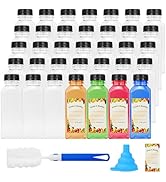 35 Pcs 12oz Plastic Juice Bottles with Lids, Reusable Juicing Bottles, Clear Drink Containers wit...