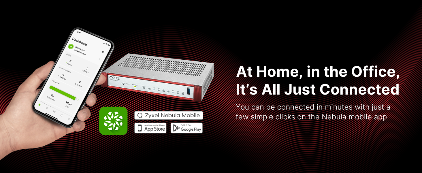 Zyxel USGFLEX100H ZyWALL High Speed Cyber Security Firewall | 1-Year UTM Security Pack | VPN | Business Class | Up to 50 Users | Nebula Cloud Option