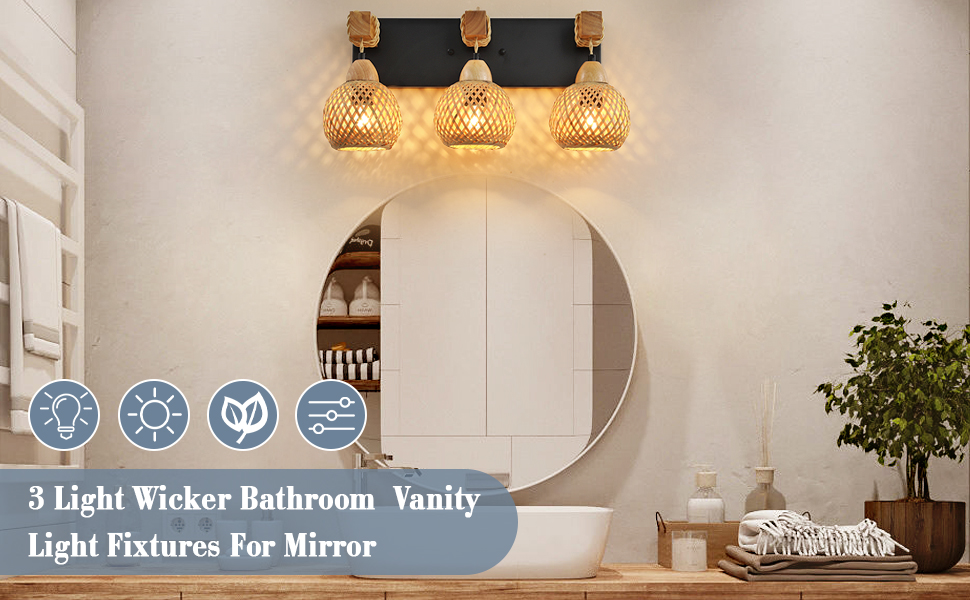 3-Light Bathroom Vanity Light Fixtures