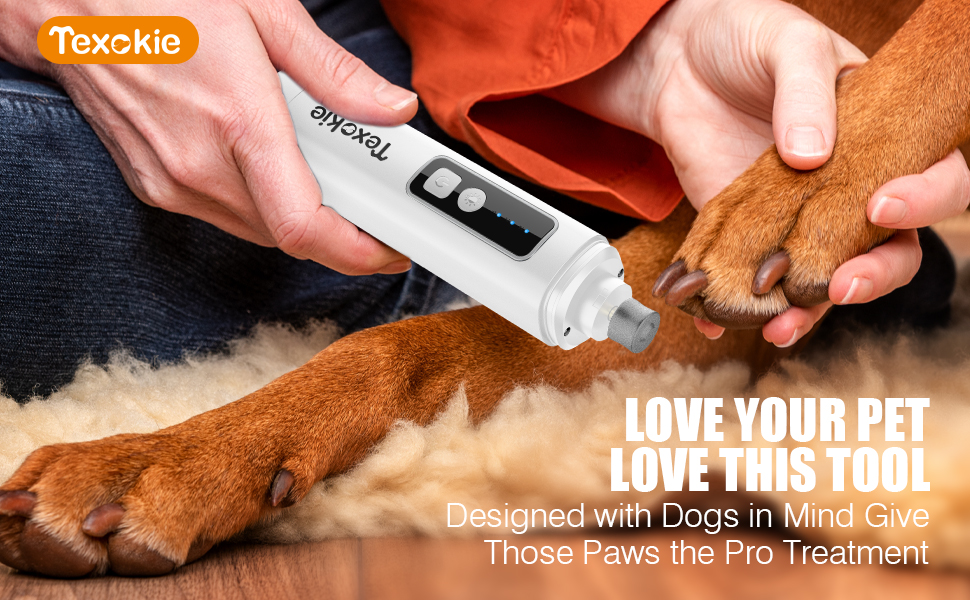 Texokie Upgraded Nail Grinder for Dogs and Cats 3 Speeds