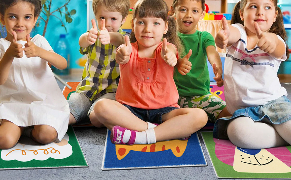 circle time rug Sitting Floor Seats for Kids Sit Spots for Classroom Kindergarten Playroom Decor
