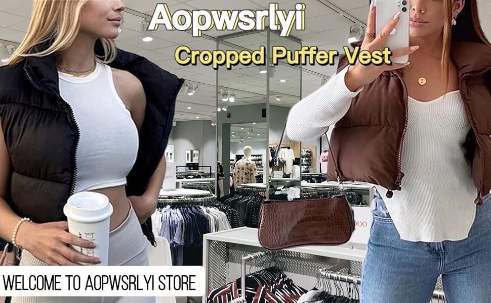 Aopwsrlyi Cropped Puffer Vest